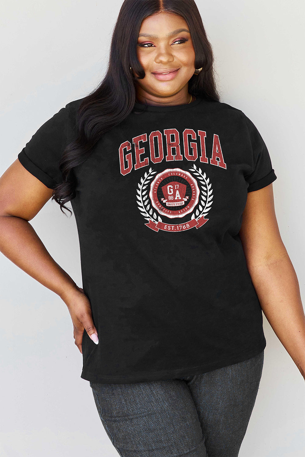 Simply Love Full Size GEORGIA Graphic T-Shirt-Jewearrings