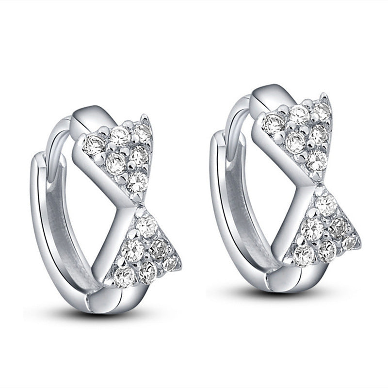 Light Luxury Bow Zircon Earrings-Jewearrings