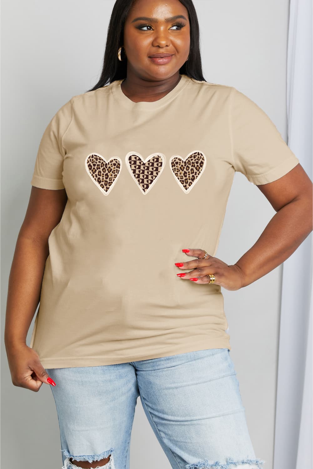 Simply Love Simply Love Full Size Heart Graphic Cotton Tee-Jewearrings