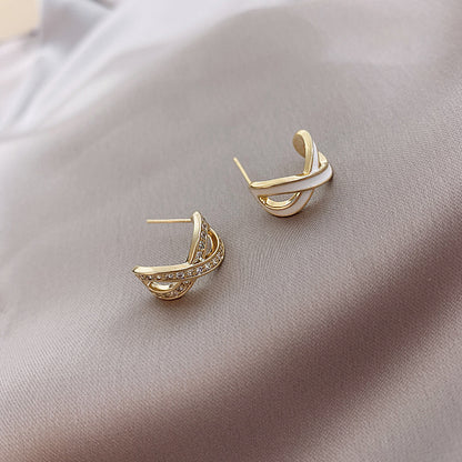 Korean Casual Women's Simple Stud Earrings Silver Needle-Jewearrings