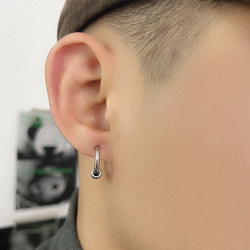 Bold Punk Hip Hop Simple Stud Earrings-Jewearrings