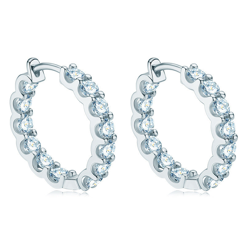 Women's Fashion Sterling Silver Moissanite Earrings-Jewearrings