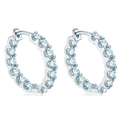 Women's Fashion Sterling Silver Moissanite Earrings-Jewearrings