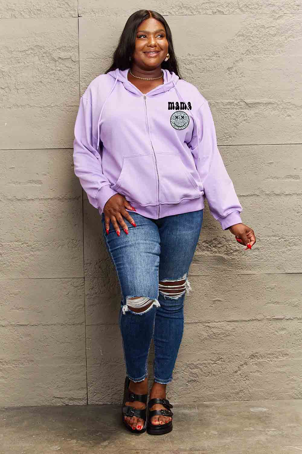 Simply Love Full Size MAMA Graphic Hoodie-Jewearrings