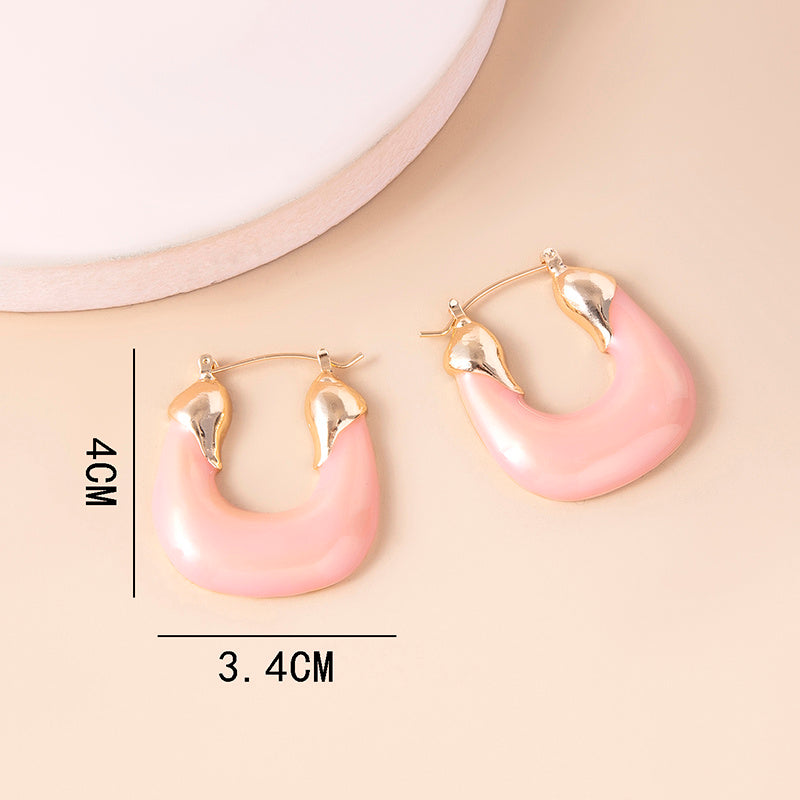 Irregular U Shape Hoop Earrings For Women-Jewearrings