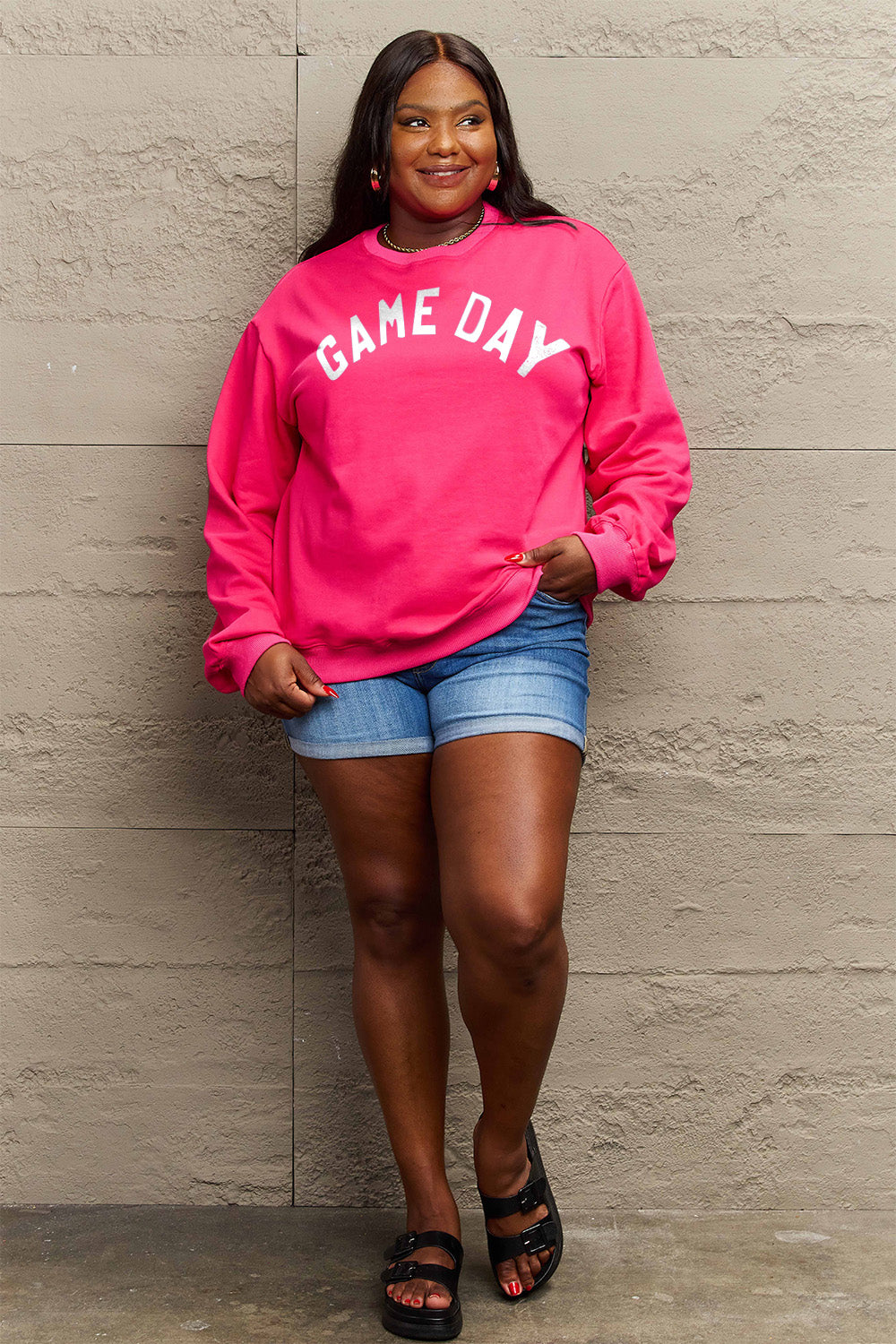 Simply Love Full Size GAME DAY Graphic Sweatshirt-Jewearrings