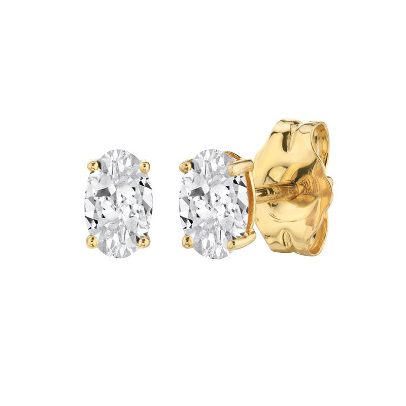 Zircon Silver Stud Earrings Female-Jewearrings