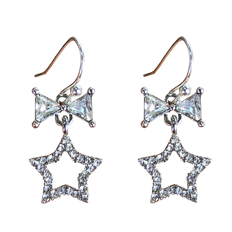 Star Earrings Sweet Fashion Personality Bow-Jewearrings