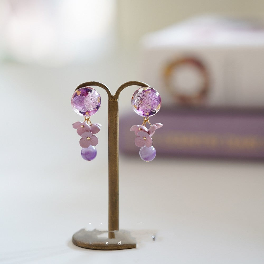 Original Design Amethyst Earrings In Sterling Silver-Jewearrings