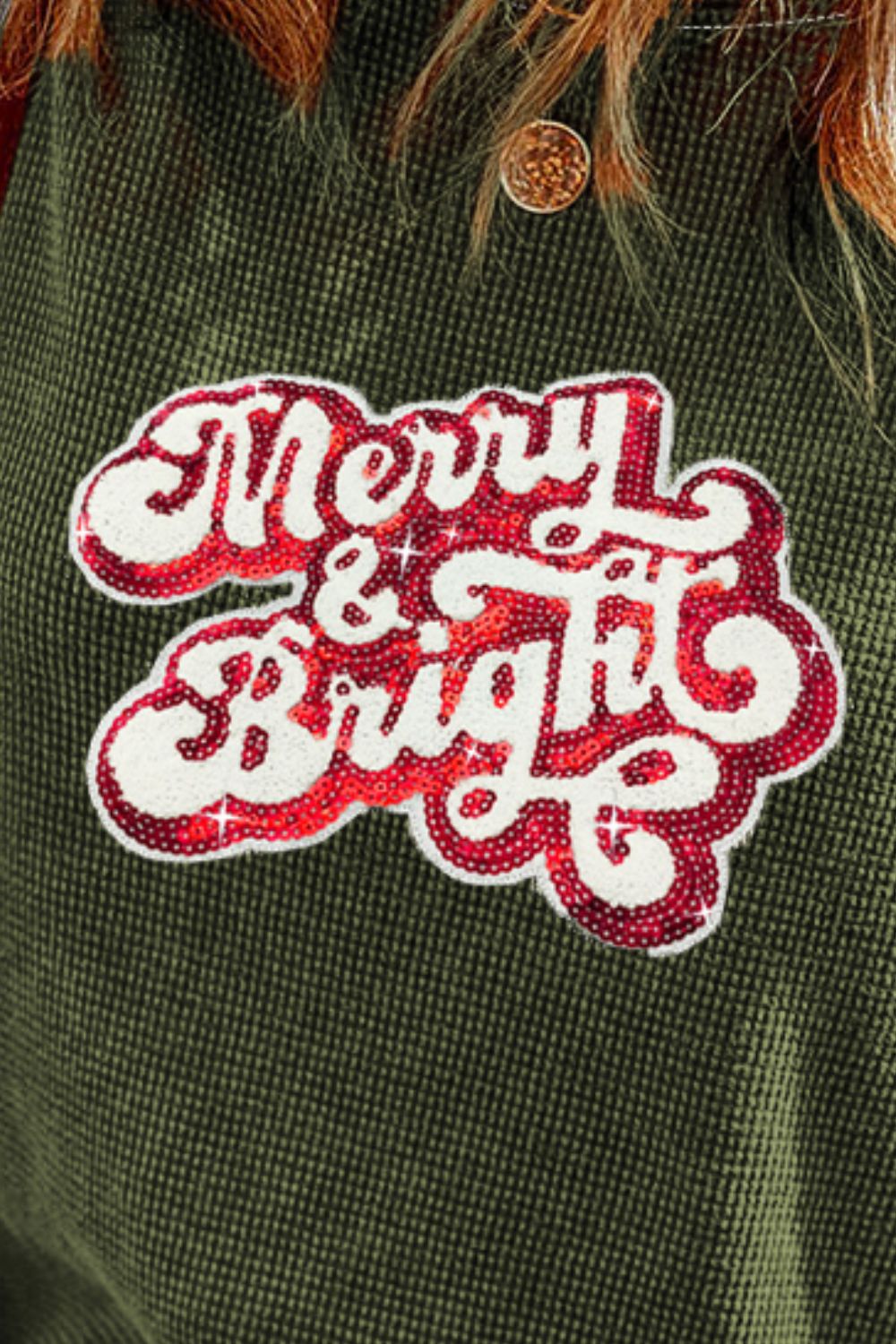 MERRY & BRIGHT Sequin Waffle-Knit T-Shirt-Jewearrings