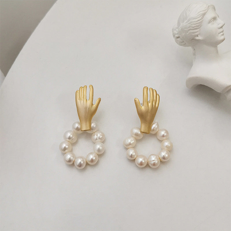 Women's Fashion Pearl Pendant Earrings-Jewearrings