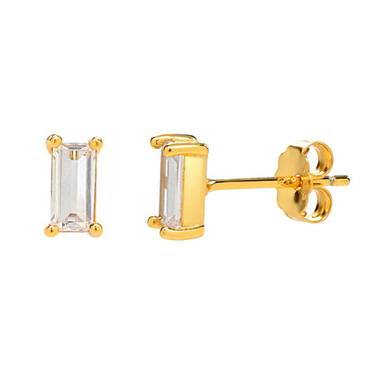 Zircon Silver Stud Earrings Female-Jewearrings