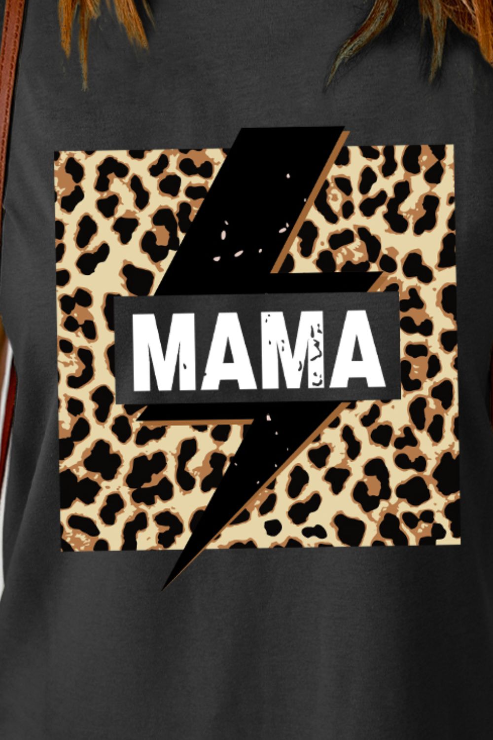 MAMA Leopard Lightning Graphic Tee Shirt-Jewearrings