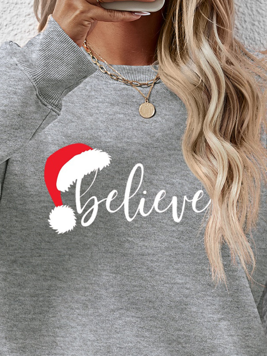 BELIEVE Graphic Long Sleeve Sweatshirt-Jewearrings