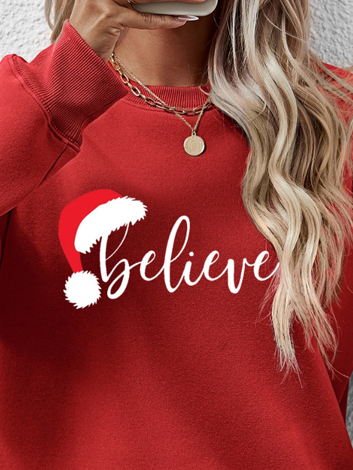 BELIEVE Graphic Long Sleeve Sweatshirt-Jewearrings