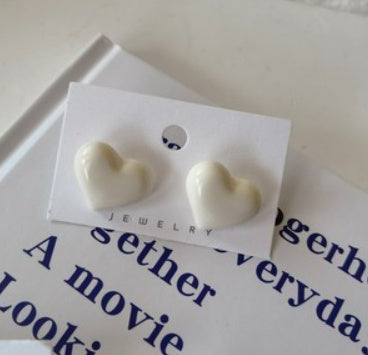 Solid Color Love Spring And Summer New Peach Heart Stud Earrings-Jewearrings