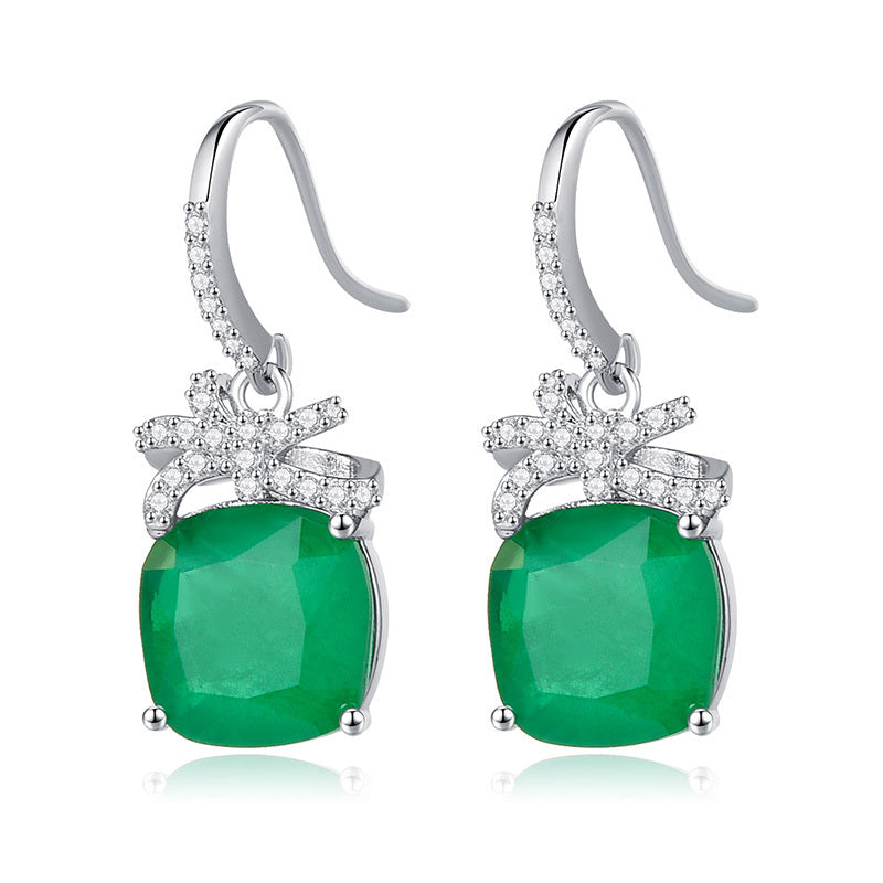 European And American Simulation Emerald Earrings Retro Earrings-Jewearrings