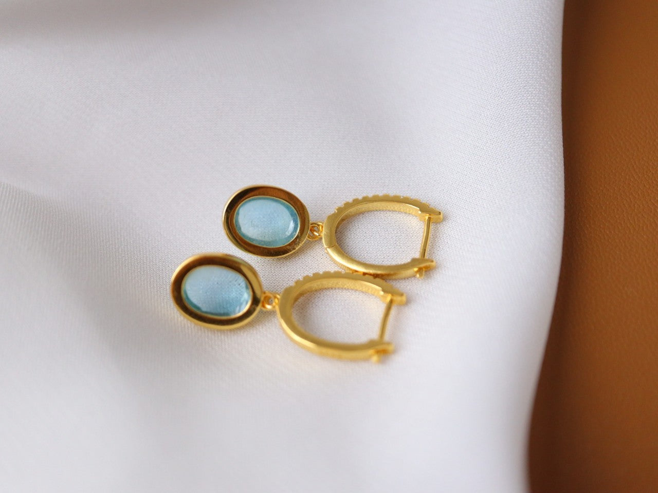 925 Silver Body Earrings Natural Sea Blue Treasure-Jewearrings