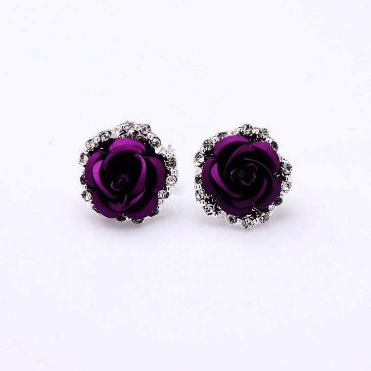 Earrings Source Wholesale Rose Flower Ear Clip Earrings-Jewearrings