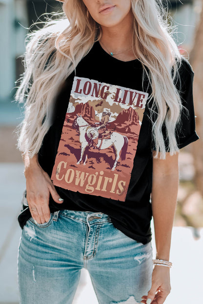 LONG LIVE COWGIRLS Graphic Tee-Jewearrings