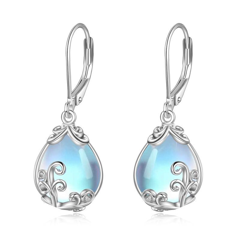 Filigree Teardrop Drop Dangle Earrings Leverback Earrings as Gifts for Women-Jewearrings