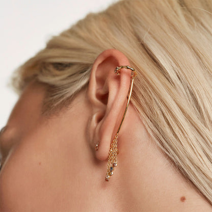 Chain Tassel Earrings Stud Ear Clips All In One-Jewearrings