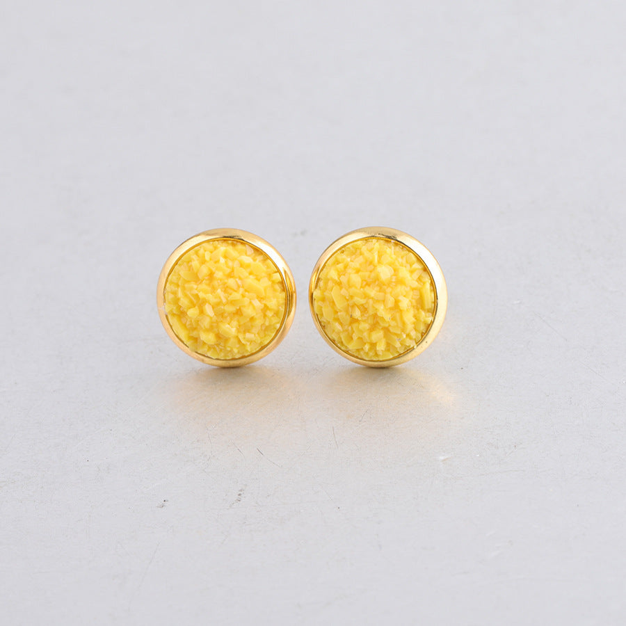 Starry Stainless Steel Water Plated Gold Stud Earrings-Jewearrings