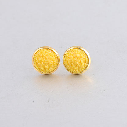 Starry Stainless Steel Water Plated Gold Stud Earrings-Jewearrings