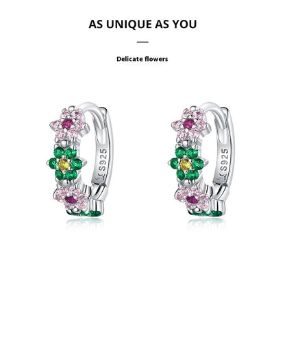 Sterling Silver Exquisite Flower S925 Earrings-Jewearrings