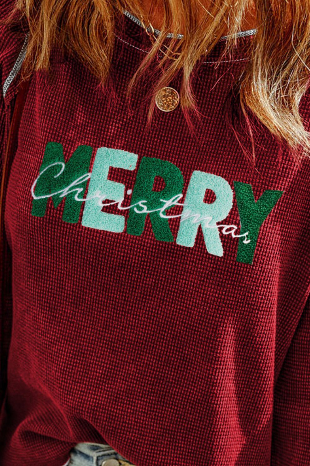 MERRY CHRISTMAS Exposed Seam Long Sleeve T-Shirt-Jewearrings