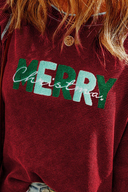 MERRY CHRISTMAS Exposed Seam Long Sleeve T-Shirt-Jewearrings