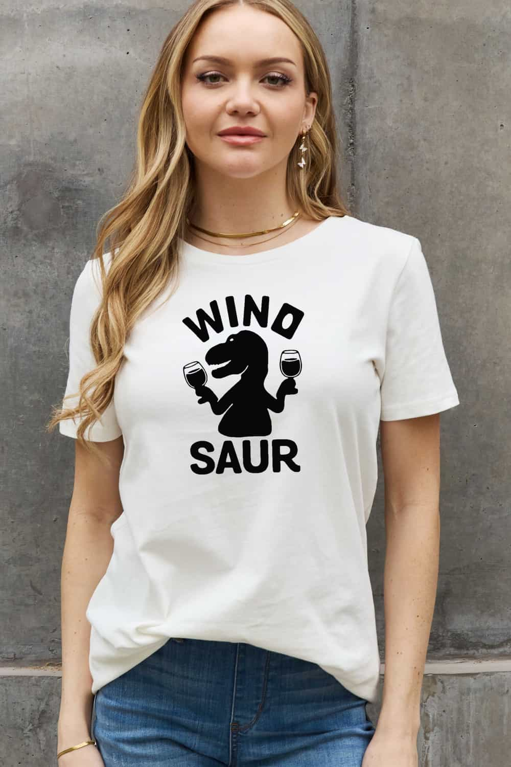 Simply Love Full Size WINOSAUR Graphic Cotton T-Shirt-Jewearrings