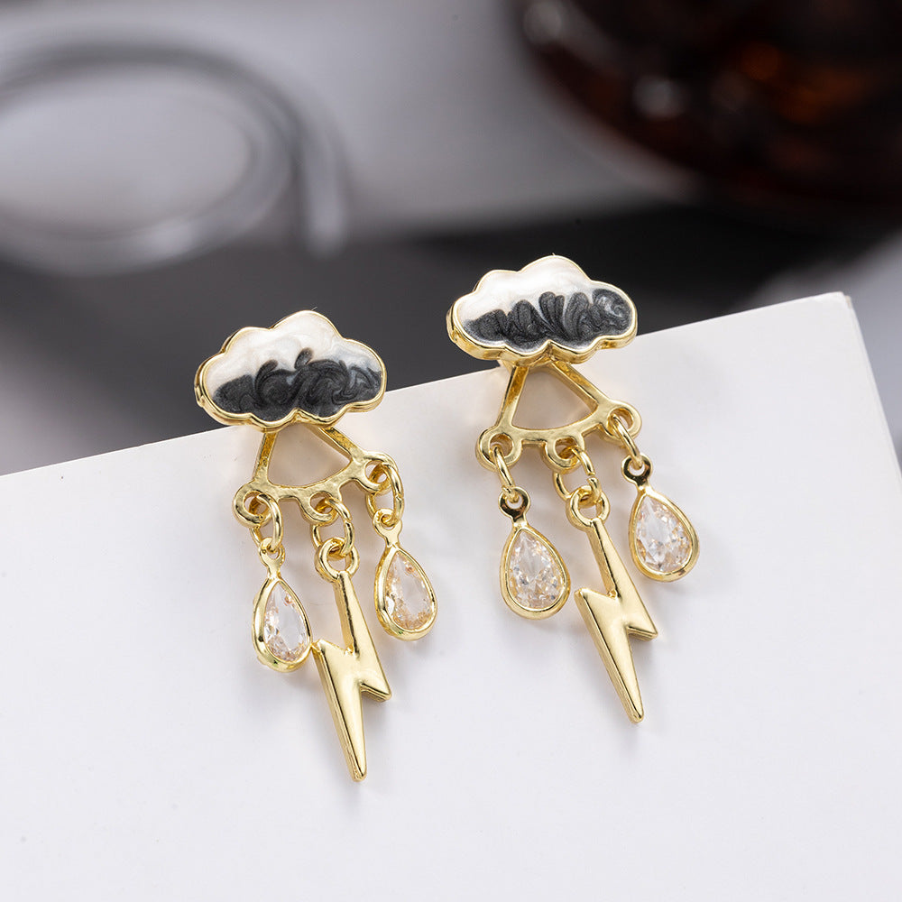 S925 Silver Needle Premium Sense Cute Little Cloud Earrings-Jewearrings