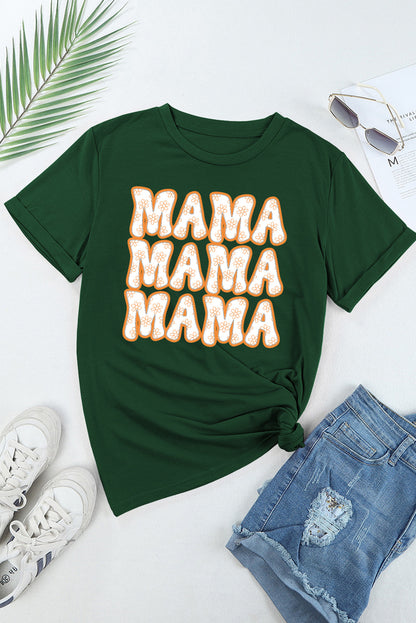 MAMA Round Neck Short Sleeve T-Shirt-Jewearrings