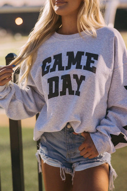 GAME DAY Long Sleeve Round Neck Sweatshirt-Jewearrings