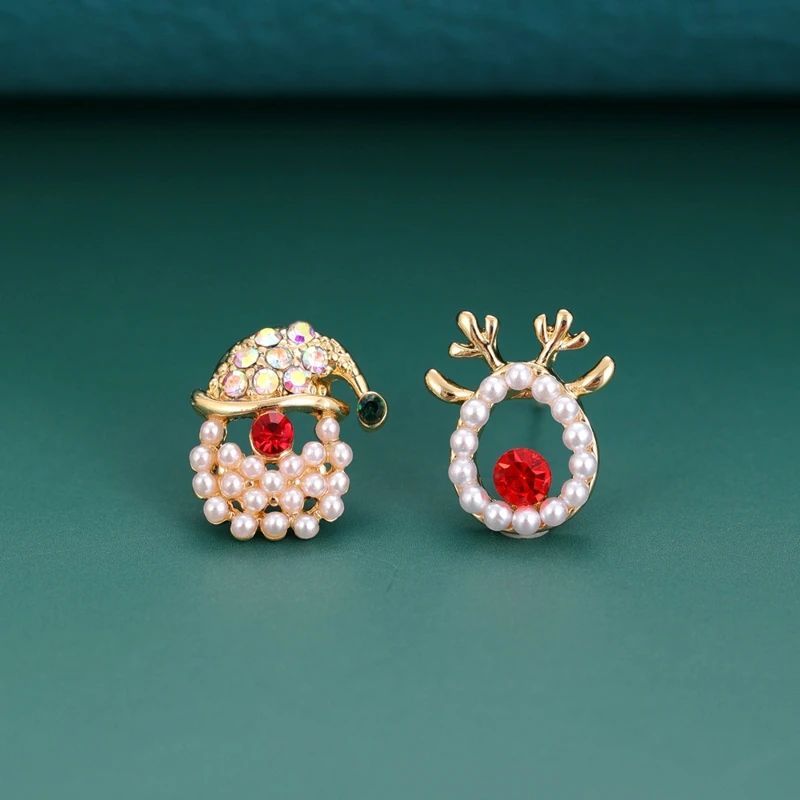 Stud Earrings Women Cartoon Elk Bells Snow-Jewearrings