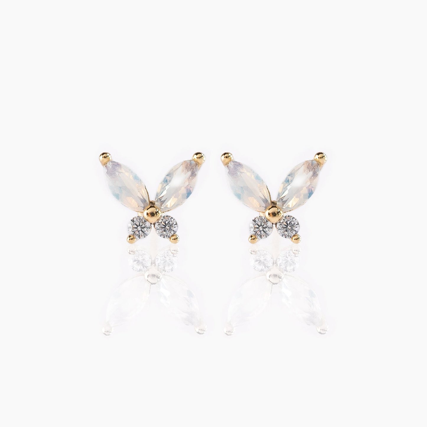 Zircon Earrings 18K Gold Color Preserving Jewelry Girly Cute-Jewearrings