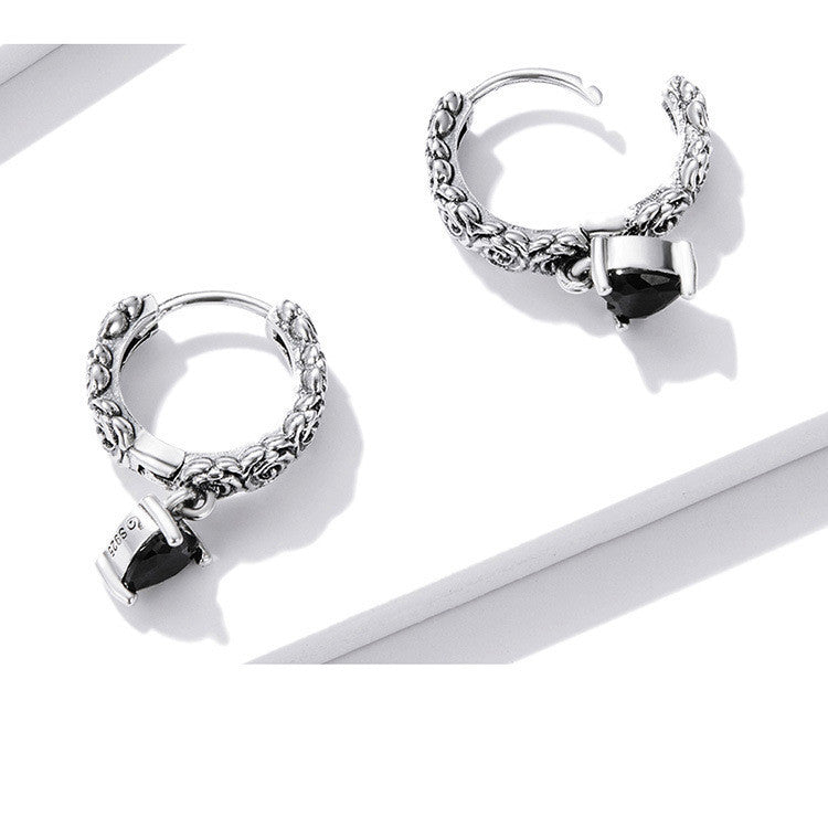 Simple Fashion Night Rose Sterling Silver Female Earrings-Jewearrings