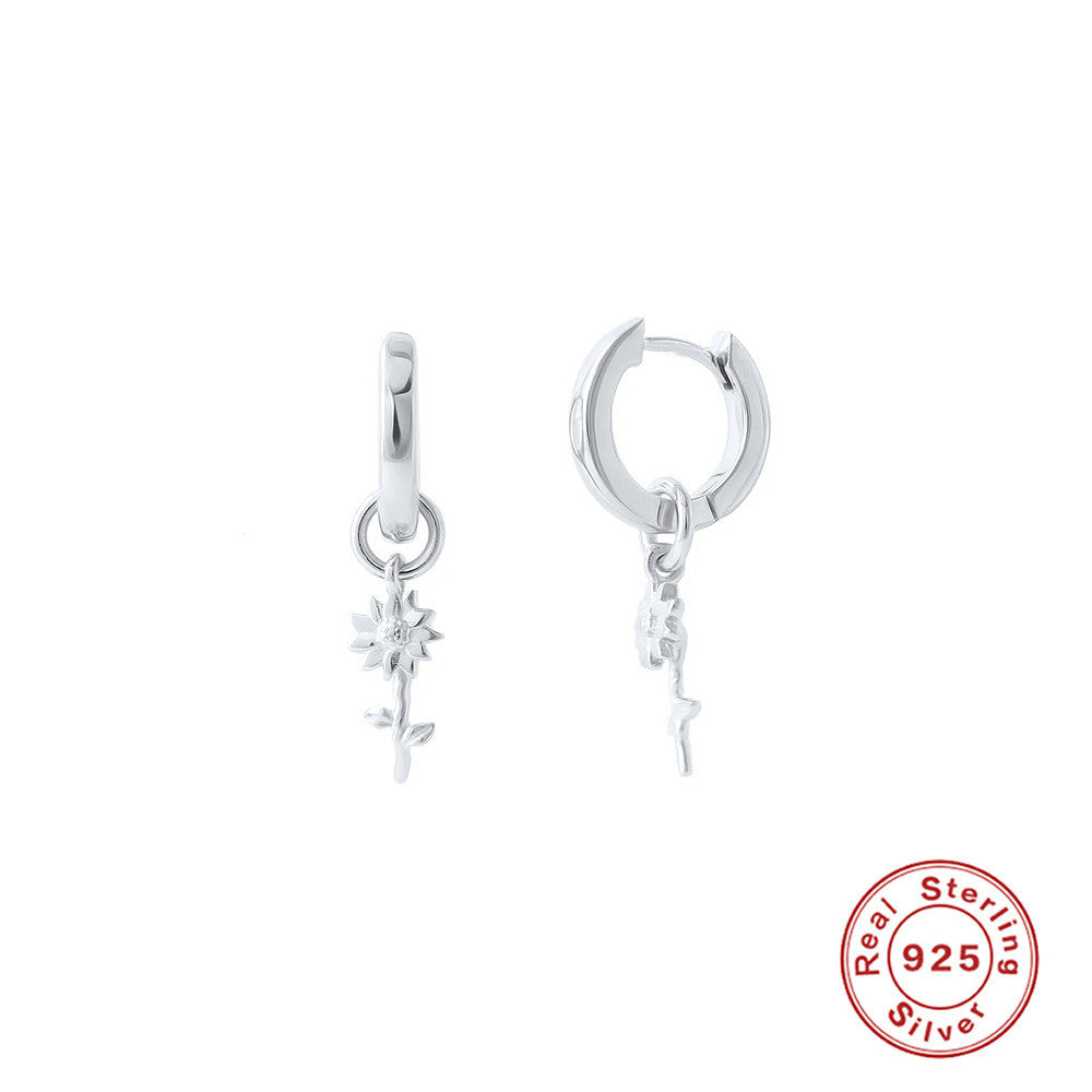 Women's Fashion Sterling Silver Rose Pineapple Earrings-Jewearrings