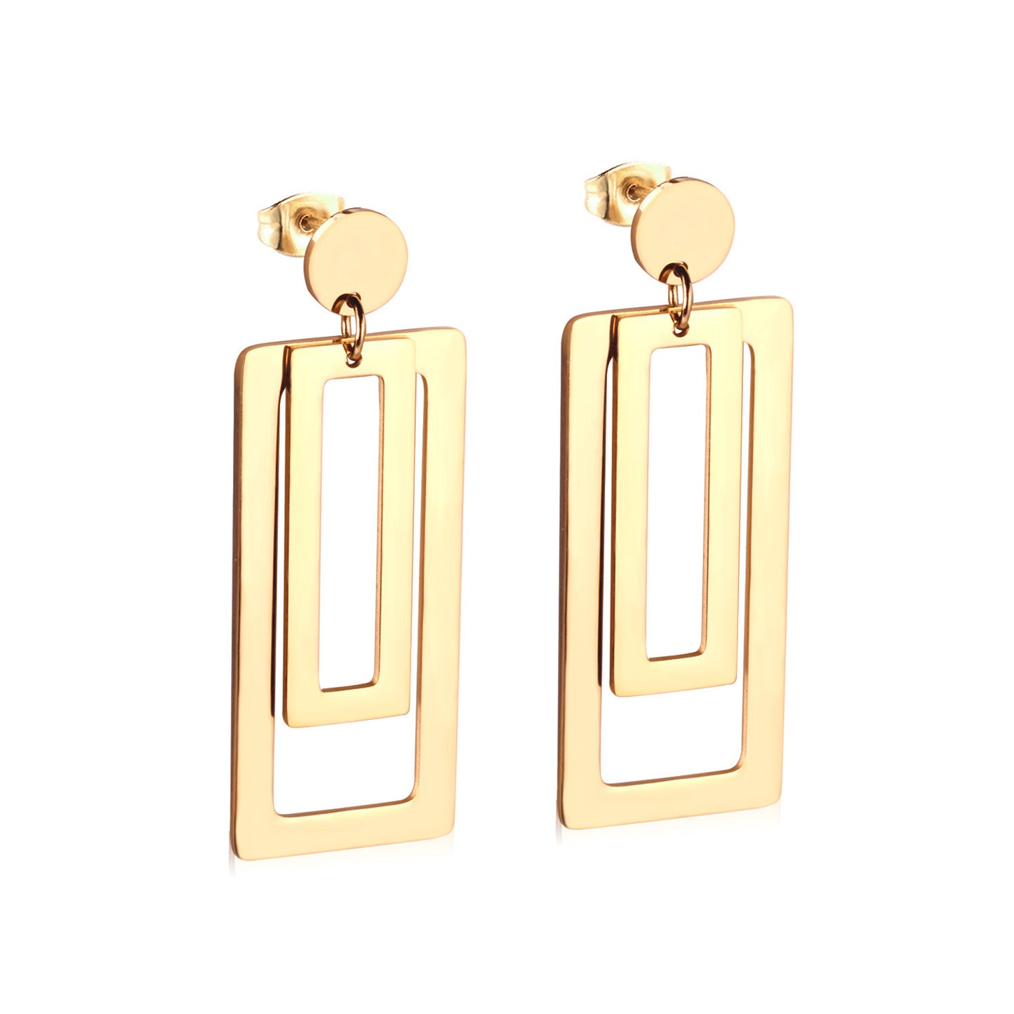 Stainless Steel Fashion Minimalist Geometric Dangle Earrings-Jewearrings