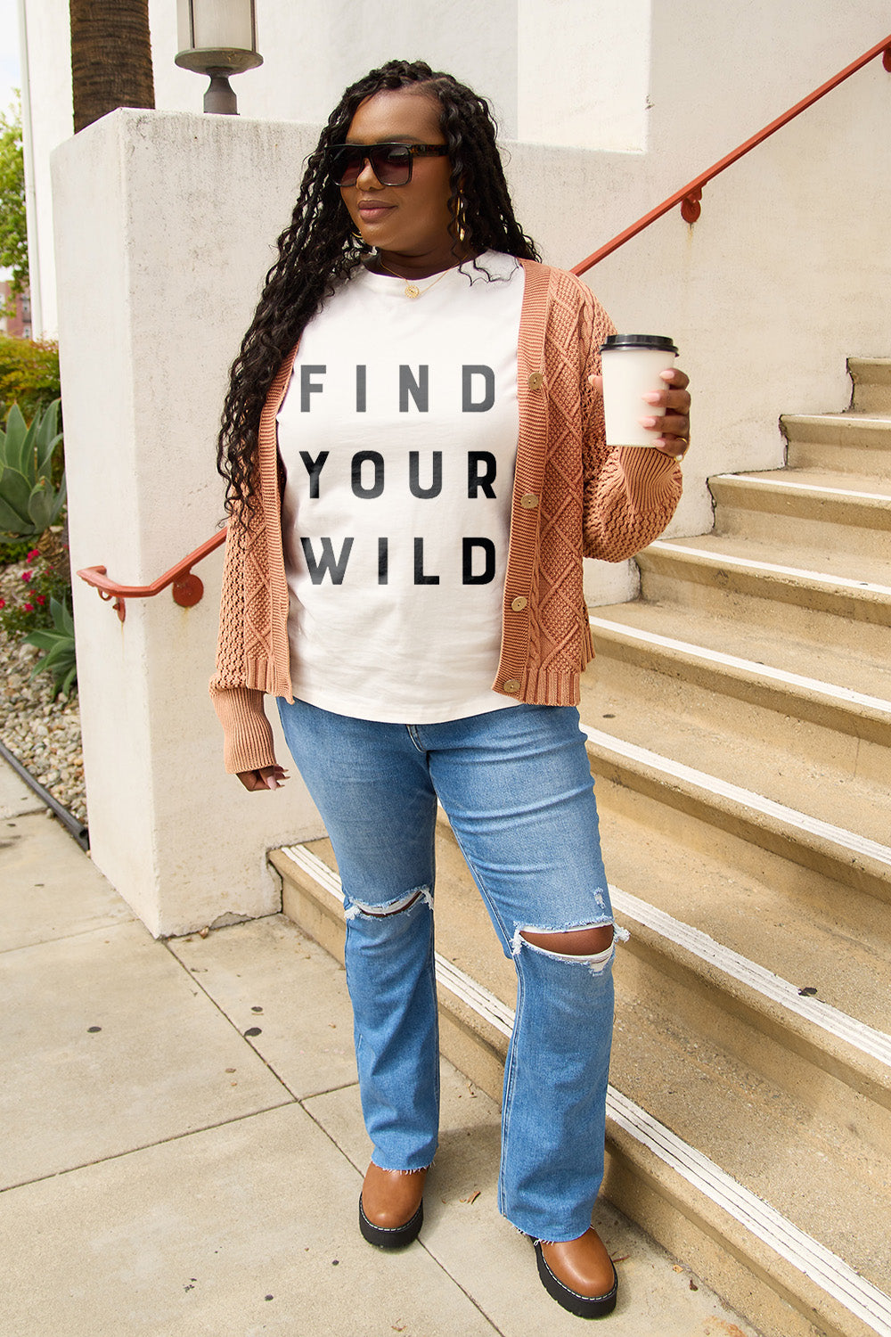 Simply Love Full Size FIND YOUR WILD Short Sleeve T-Shirt-Jewearrings