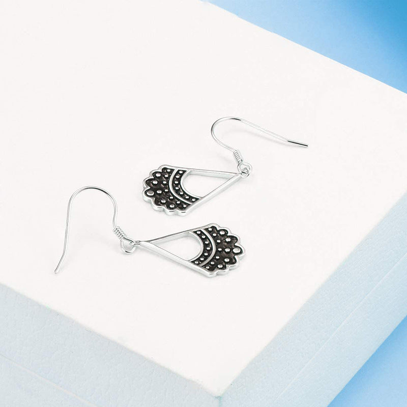 925 Silver Rbg Shaped Collar Earrings For Ruth Bader Ginsburg Fans-Jewearrings