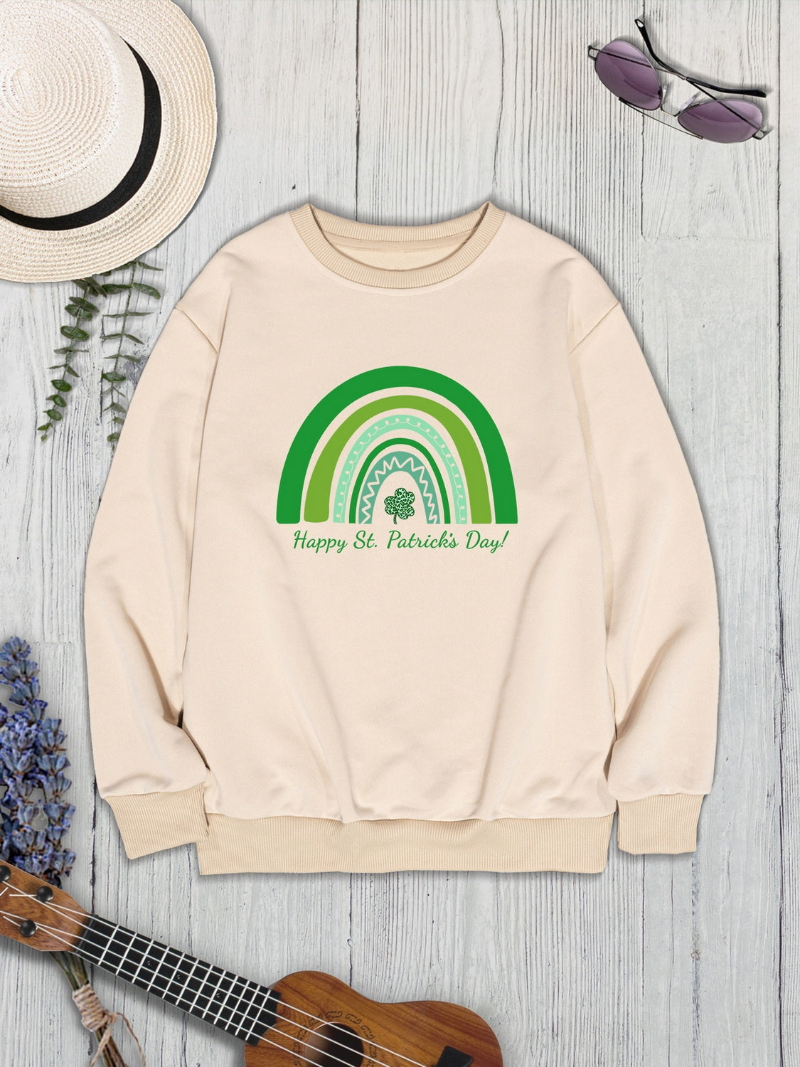 HAPPY ST. PATRICK'S DAY Round Neck Sweatshirt-Jewearrings