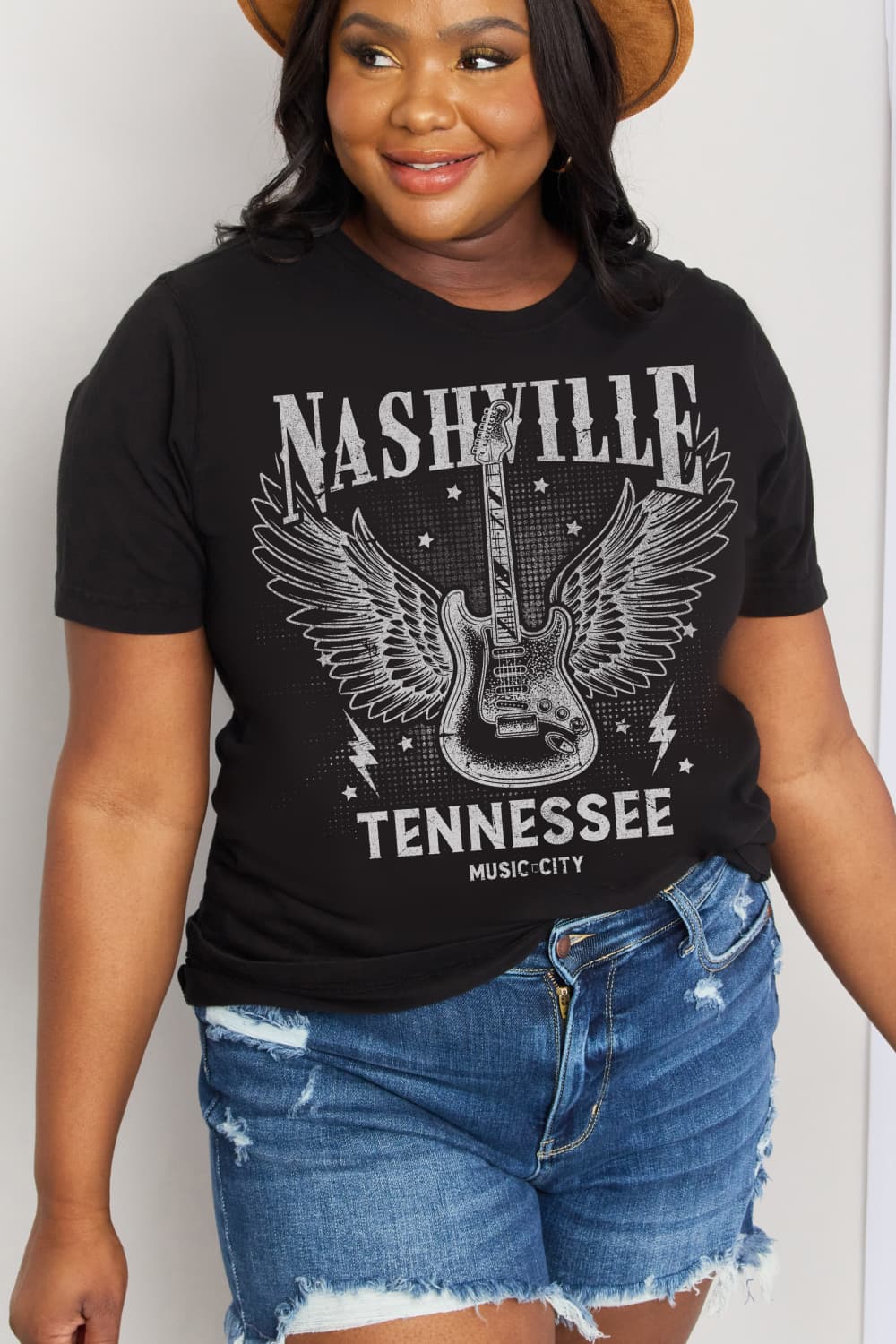 Simply Love Simply Love Full Size NASHVILLE TENNESSEE MUSIC CITY Graphic Cotton Tee-Jewearrings