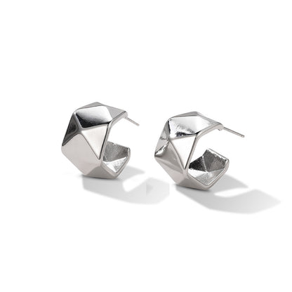 Silver Needle French Retro Stud Earrings-Jewearrings