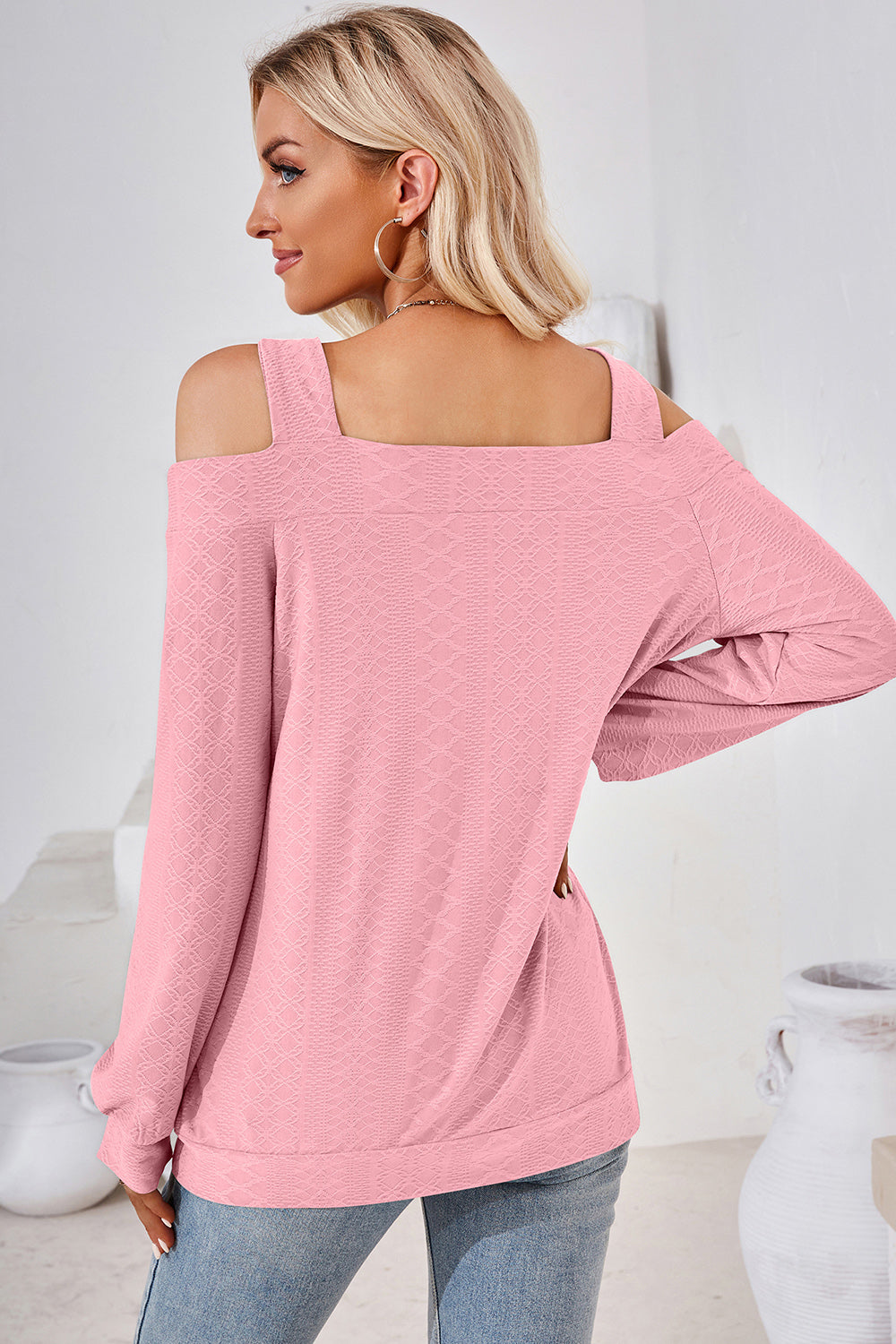 Cutout Square Neck Cold Shoulder T-Shirt-Jewearrings