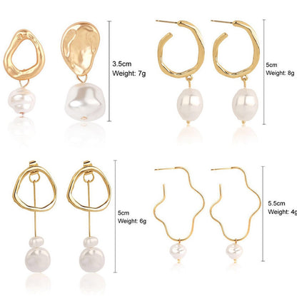 Ladies European And American Pearl Earrings Set Of 4-Jewearrings