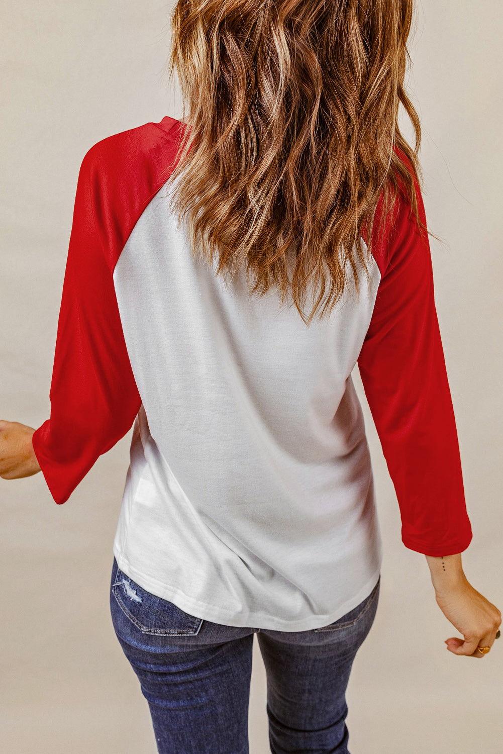 Santa Graphic Raglan Sleeve T-Shirt-Jewearrings