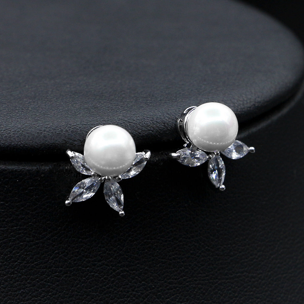 Natural Pearl Necklace Set Elegant Wedding Dinner Item Earrings-Jewearrings