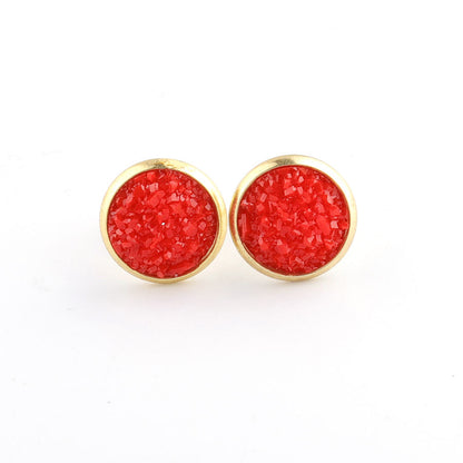 Starry Stainless Steel Water Plated Gold Stud Earrings-Jewearrings